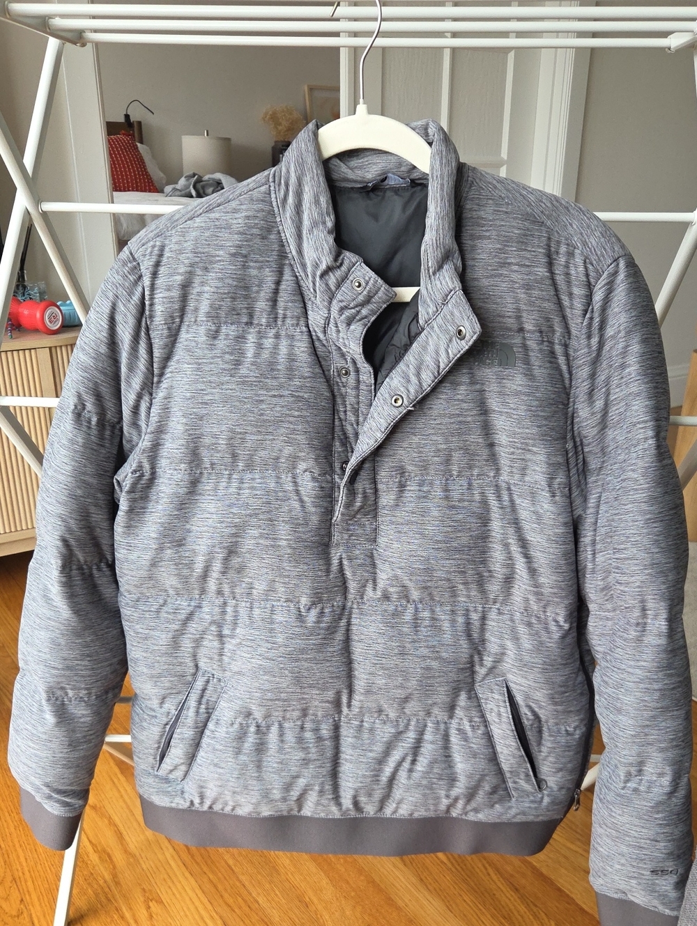 The North Face Men's Heather Gray Quilted Puffer Jacket